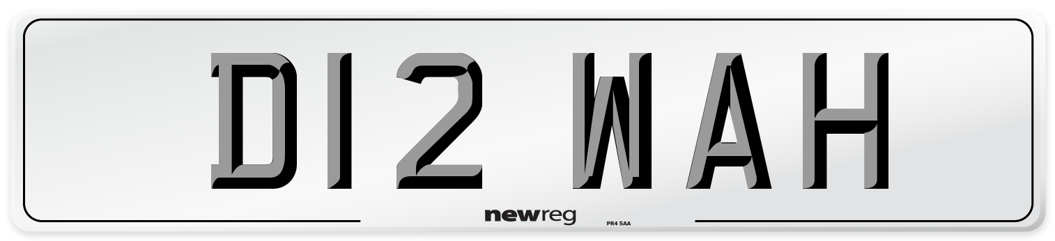 D12 WAH Number Plate from New Reg